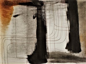 Ad van Turnhout - Intrigerend 1988 Abstract Sepia Aquarel "City Scape" gesigneerd kopen? Bied vanaf 20!