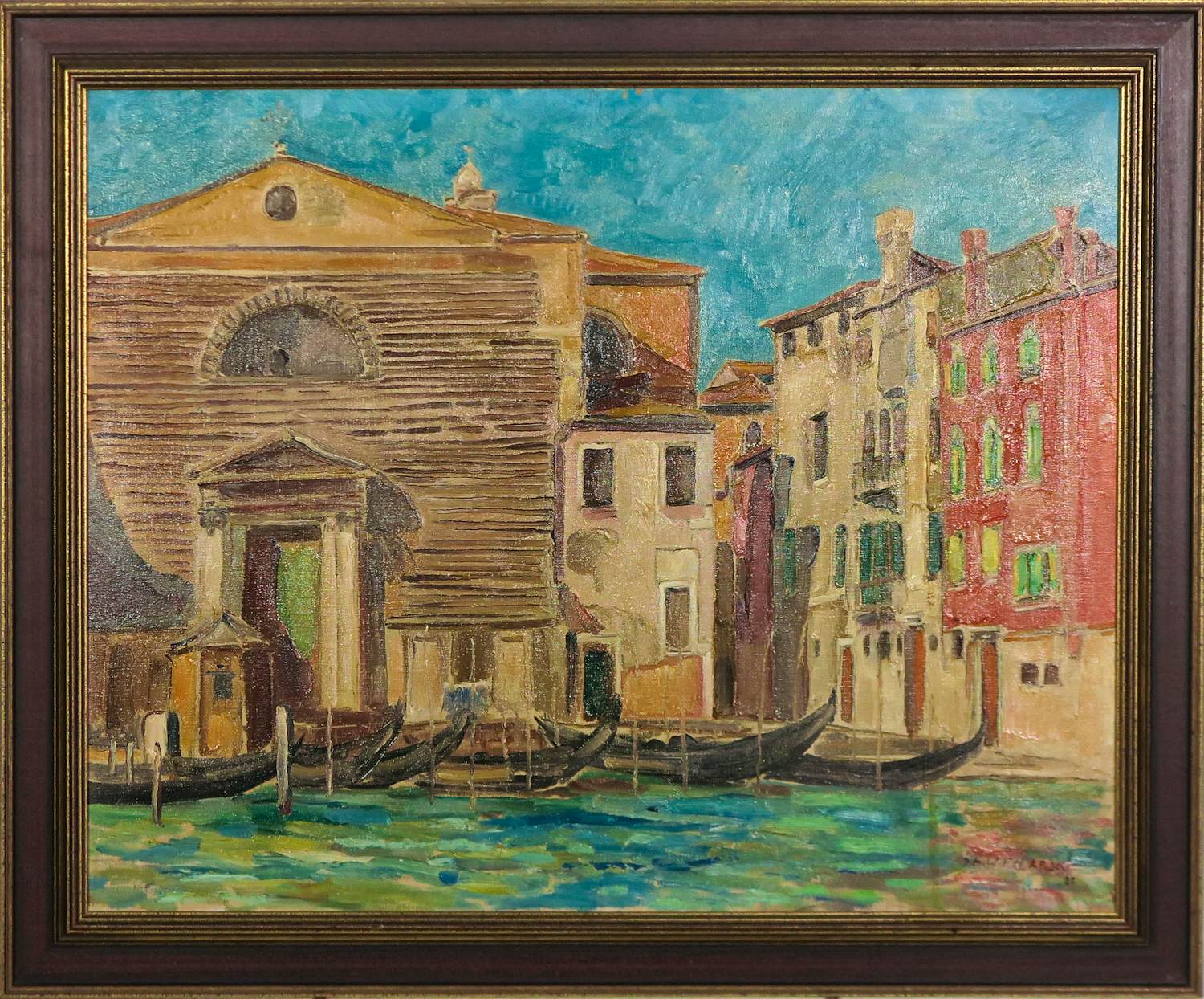 Dirk Filarski - Olieverf op doek, Venetië - Ingelijst verkocht voor € 1500!