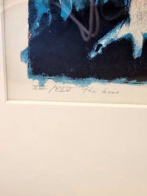 Michel van Overbeeke - Litho met Bladgoud - The Kiss - Ingelijst kopen? Bied vanaf 75!