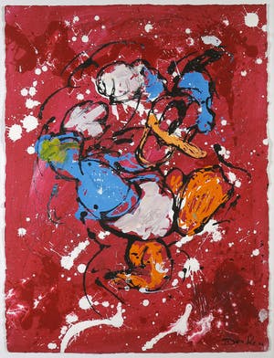 Don Ken - Gemengde techniek op papier, Gogogo - Ingelijst kopen? Bied vanaf 1!