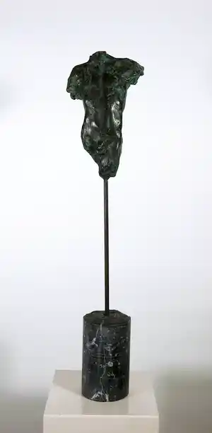 Eppe de Haan - Brons met hardstenen stokkel, Mannentorso (Groot) verkauft für € 800!