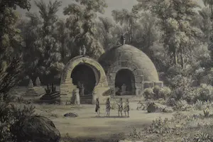 Jacob Jan van der Maaten - litho, oude vorstelijke graven bij de negorij Bima kopen? Bied vanaf 30!