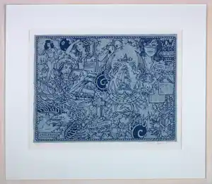 Henk Schiffmacher - Zeefdruk op papier, Homeward (zilver) - Ingelijst verkauft für € 265!