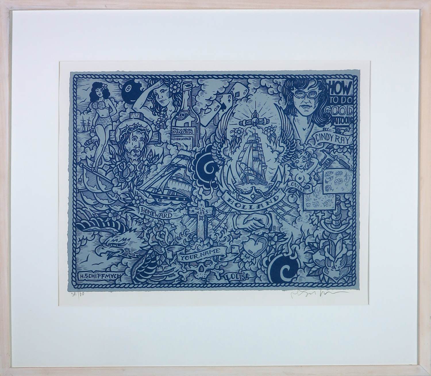 Henk Schiffmacher - Zeefdruk op papier, Homeward (zilver) - Ingelijst kopen? Bied vanaf 100!