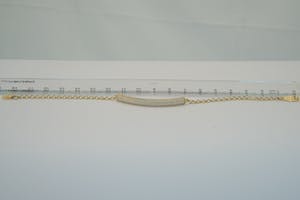 2510-  18 karaats geel-gouden armband - kinder/dames model - 5 rijen zirkonia kopen? Bied vanaf 110!