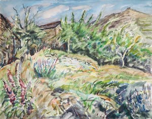 Jan Sluijters (jr.) - Aquarel, Landschap kopen? Bied vanaf 90!