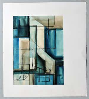 Adine Engelman - Abstracte compositie (1961), aquarel verkocht voor € 45!