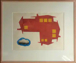 Han Schuil - "Nr.5" Grote aquarel op papier - 1993 - Ingelijst 90 x 108 cm . - KLM collectie verkauft für € 325!
