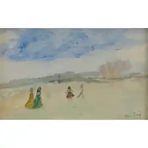 Alice Frey - de "enige" leerlinge van James Ensor - landschap met figuren verkauft für € 600!