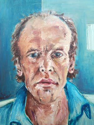 Niet of onleesbaar gesigneerd - Portret van een gevangene. Circa 1990 kopen? Bied vanaf 10!