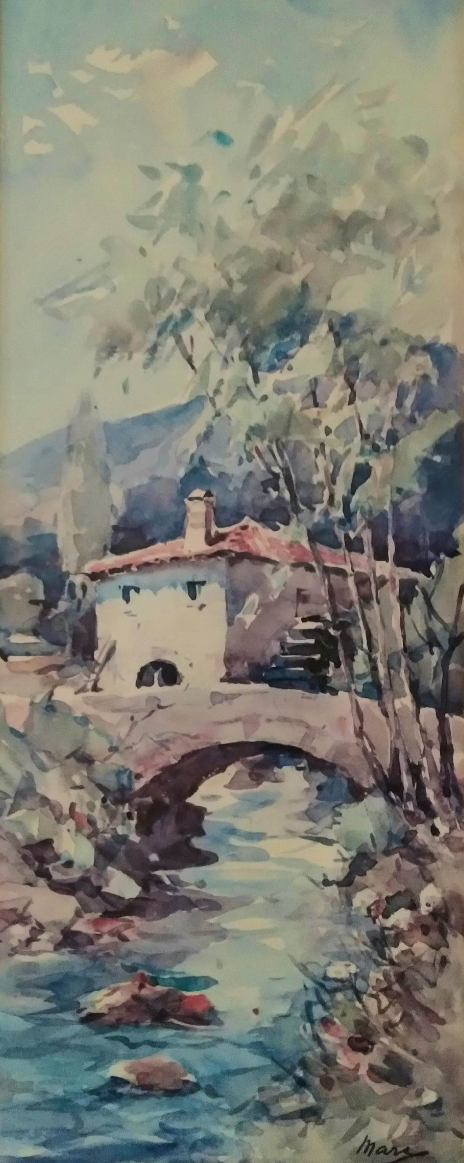 Nicolas Markovitch - (1894 - 1964) dorpshuis in de bergen bij de brug verkocht voor € 49!