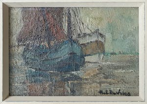 Hubert De Vries - Platbodem op het strand. kopen? Bied vanaf 195!