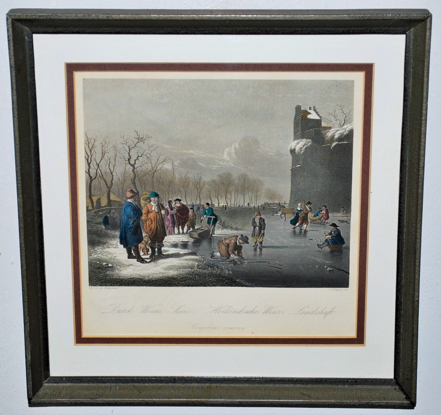 Albert Henry Payne - Winterscene - ingekleurde staalgravure naar Adriaan van de Velde kopen? Bied vanaf 25!