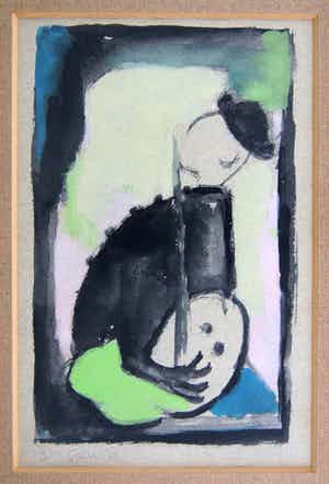 Gerard Grassere - Abstract figuur, 1947 verkocht voor € 35!