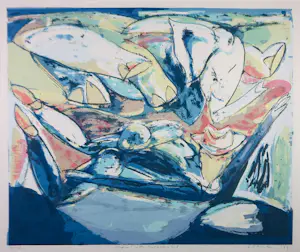 Anton Vrede - Zeefdruk op papier, Zonder titel - Ingelijst kopen? Bied vanaf 50!