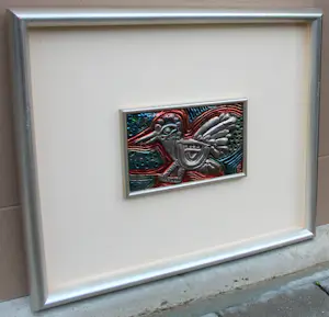 Corneille - Gepolychromeerde reliëf, in zilver: Vliegende vogel kopen? Bied vanaf 299!