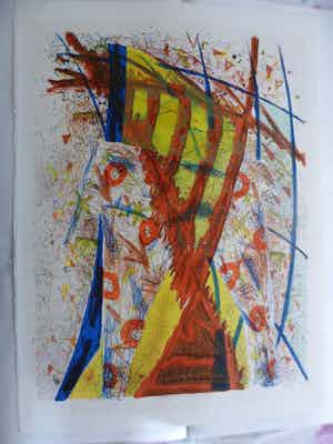 Cor de Jong - Litho. Titel, "Beweging ". verkocht voor € 35!