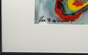 Jan te Wierik - Acryl op papier, Zonder titel - Ingelijst kopen? Bied vanaf 700!