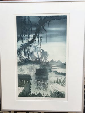 Sjoerd Bakker - Thais Huisje ,gesigneerd en ingelijst kopen? Bied vanaf 50!