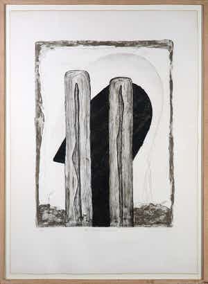 Sigurdur Gudmundsson - Litho, Ars longo-vita brevis - Ingelijst (Groot) verkocht voor € 70!