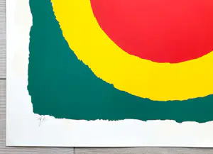 Bram Bogart - Zonder titel (rood/geel/groen) kopen? Bied vanaf 895!