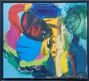 Jurjen de Haan - " LUCIFER" - Olieverf op doek uit 1989 verkocht voor € 245!