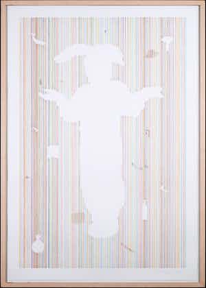 Gerard Koek - Zeefdruk, Zonder titel - Ingelijst verkocht voor € 35!