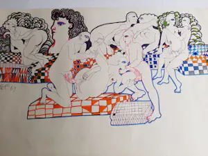 Ernst Vijlbrief - Stifttekening Expliciete erotische jaren 60 kopen? Bied vanaf 45!