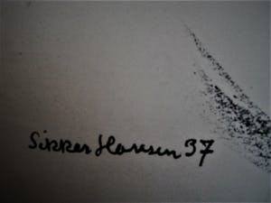 Aage Sikker Hansen - Originele 1937 Lithografie - Morn og Barn - gesigneerd - GROOT! kopen? Bied vanaf 64!