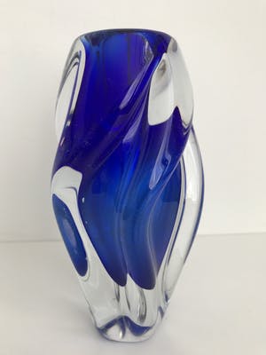Josef Hospodka - Blauw/transparante Chribska vaas kopen? Bied vanaf 20!