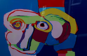 Karel Appel - Ingelijste kleurenlitho: ''dream colored head'' - 1970 (groot werk!) kopen? Bied vanaf 1395!