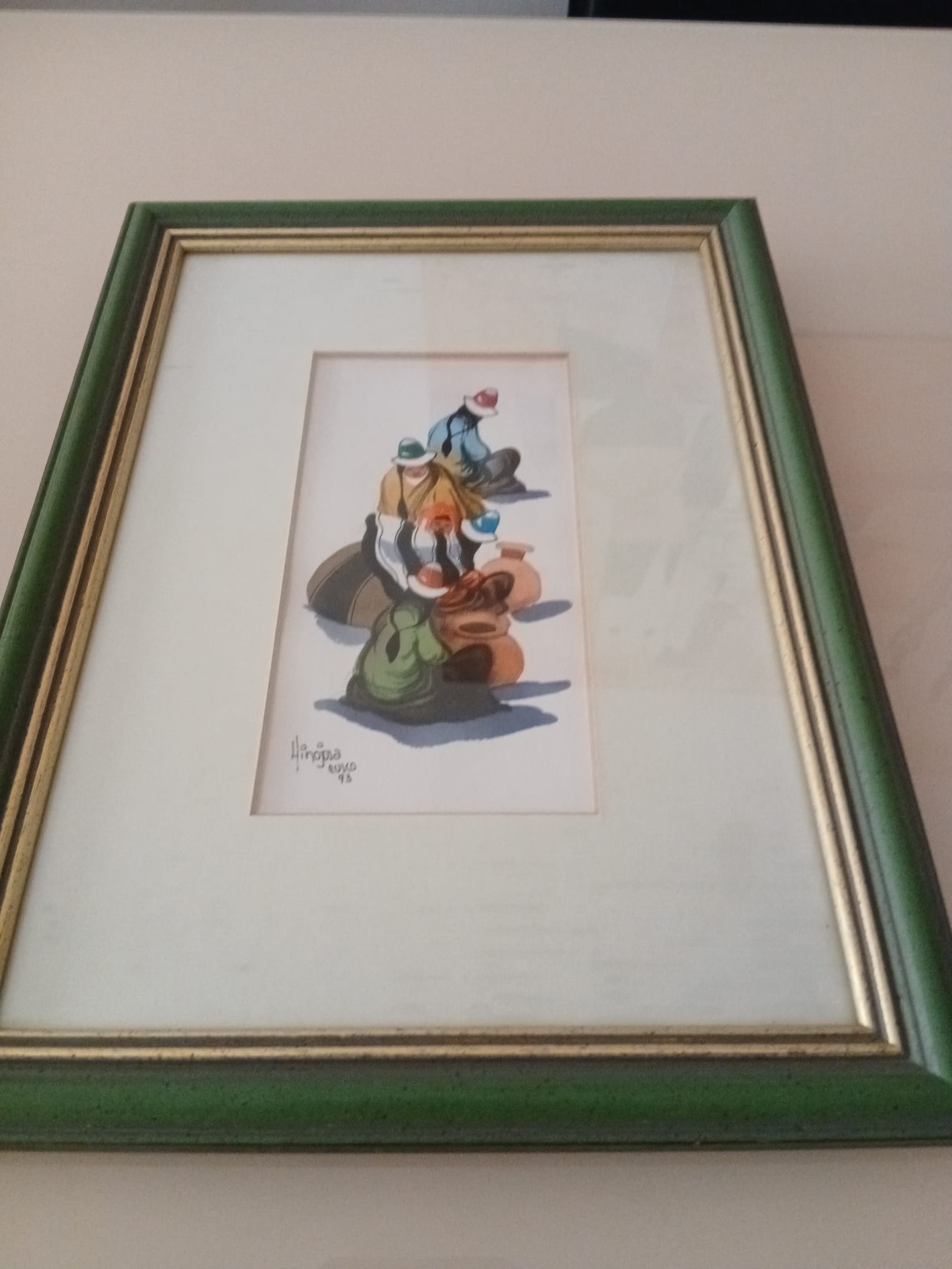 Edilberto Hinojosa - Edilberto Hinojosa - ingelijste originele aquarel "Cusco 1993" kopen? Bied vanaf 20!