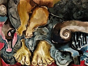 Willem Janssen - Monumentaal schilderij van Limburgse Expressionist - Moeder en Kind - GROOT!! kopen? Bied vanaf 229!