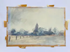 Jan Bernard Meinen - Dorpsgezicht in de winter kopen? Bied vanaf 45!