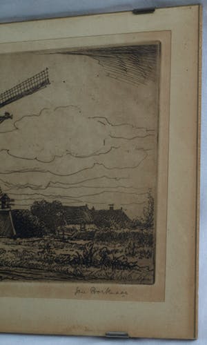 Jan Poortenaar - 2 x Ets , Molen en Kasteel – gesigneerd – ca 1930 kopen? Bied vanaf 35!