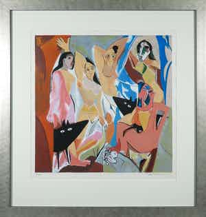 Peter Bastiaanssen - Zeefdruk, Yapping Picasso - Ingelijst verkocht voor € 80!
