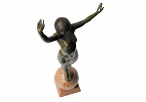 Maurice Guiraud-Rivière - Etling, Paris - 'Balance' - 48 cm - brons en onyx kopen? Bied vanaf 3200!