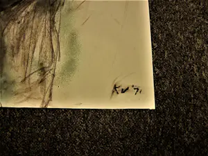 Niet of onleesbaar gesigneerd - 1971 - impressionistische gem. techniek "Voloptueus naakt" monogram kopen? Bied vanaf 1!