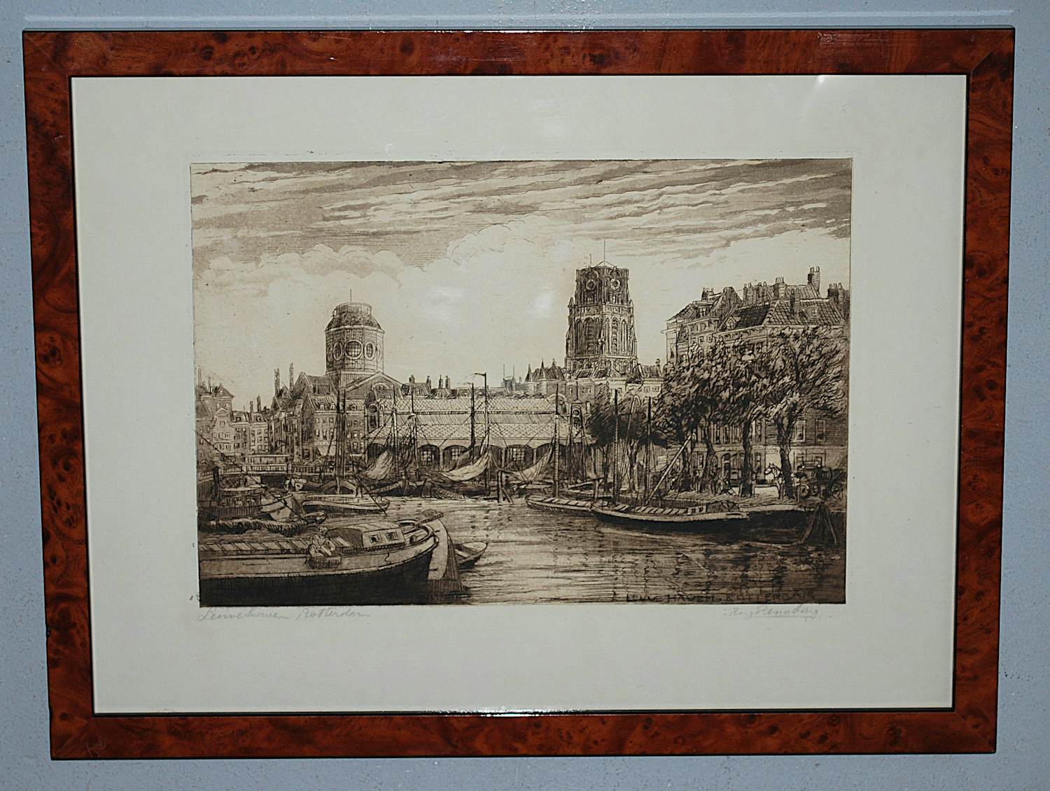 Eugene Rensburg - Leuvehaven Rotterdam, ca. 1918 kopen? Bied vanaf 75!
