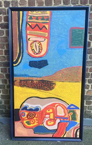 Corneille - Terragrafie op doek Lente in de woestijn 1960 Editie van 60 ex. Met certificaat kopen? Bied vanaf 1200!