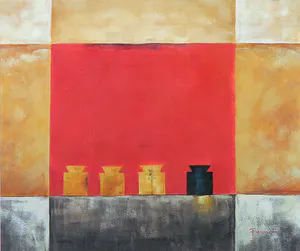 Berend Pasman - Acryl op canvasboard, Zonder titel - Ingelijst kopen? Bied vanaf 35!