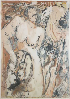 Willem Janssen - Aquarel op papier, Vrouw met vogel - Ingelijst (Groot) kaufen? Bieten Sie von 50!