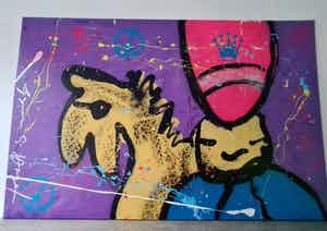 Espen Hagen - Horse - gemengde techniek - doek - 2007 - gesigneerd verkocht voor € 1!