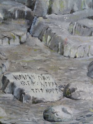 Niet of onleesbaar gesigneerd - Surrealistisch werk van H.C. ten Holt -olieverf- kopen? Bied vanaf 1!