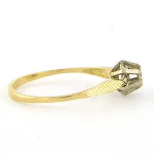 14k bicolour gouden solitair ring met single cut geslepen diamant tot.0.02ct kopen? Bied vanaf 100!
