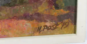 Harmen Klaas Post - Olieverf op paneel, Herfstig bosgezicht - Ingelijst kopen? Bied vanaf 150!