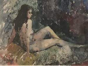 Jan van der Veer - Ruggelings zittend naakt in dromerige setting kopen? Bied vanaf 115!