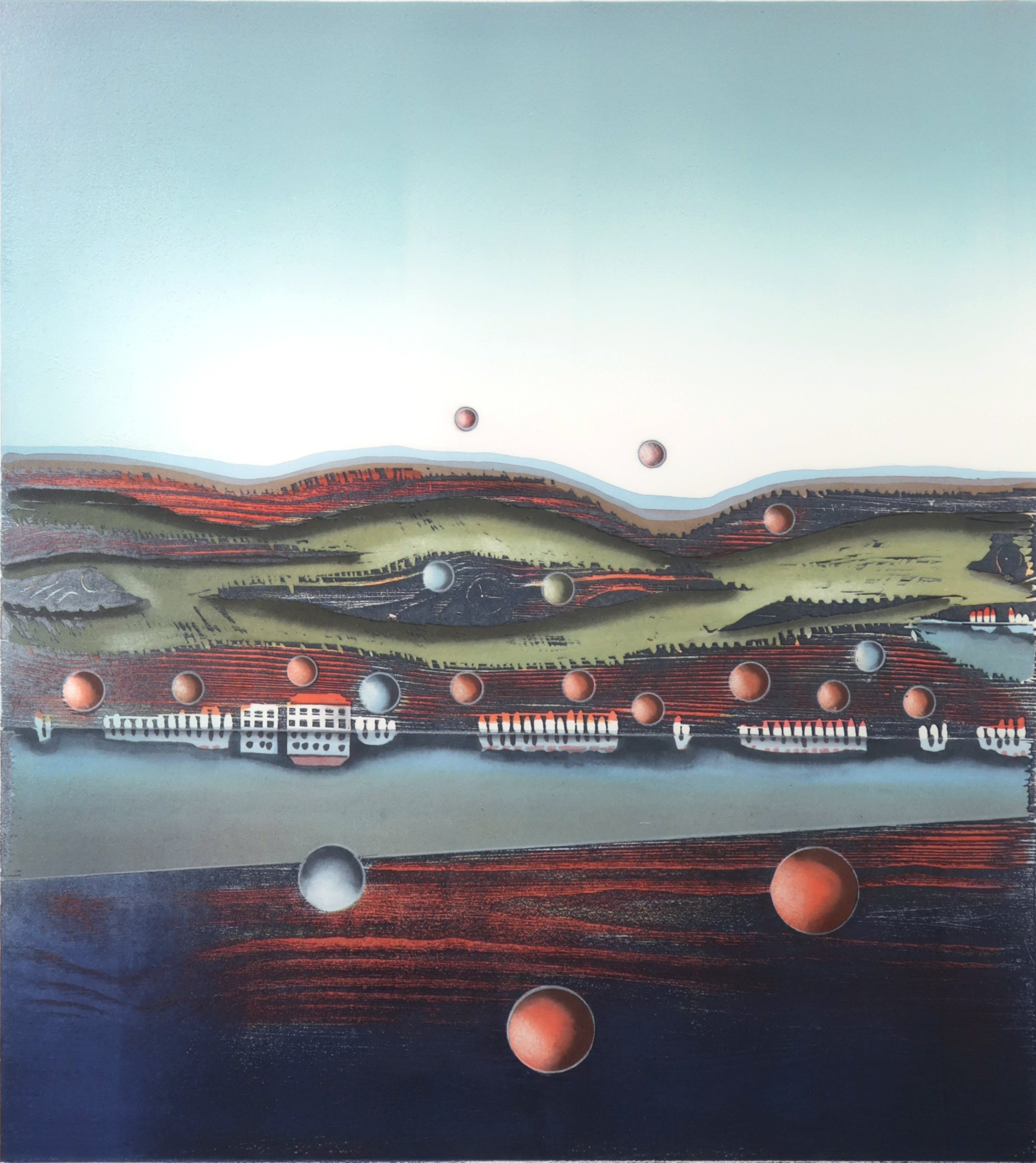 Willem de Vries - Houtsnede, The attack - Ingelijst kopen? Bied vanaf 1!