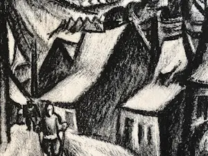 Leo Gestel - Twee litho's Ertsgebergte kopen? Bied vanaf 180!