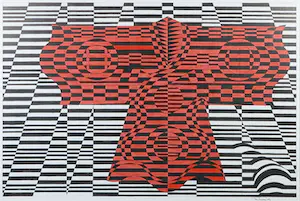 Pim Lenos - Stifttekening, Zonder titel - Ingelijst kopen? Bied vanaf 1!